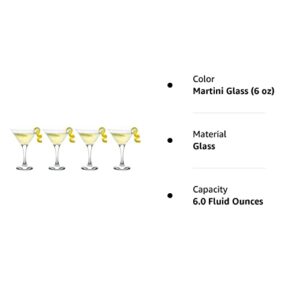 epure Milano Collection 4 Piece Stemmed Martini Glass Set - For Drinking Martinis, Manhattans, Vodka, Gin, and Cocktails (Martini Glass (6 oz))