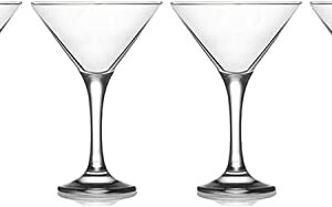 epure Milano Collection 4 Piece Stemmed Martini Glass Set - For Drinking Martinis, Manhattans, Vodka, Gin, and Cocktails (Martini Glass (6 oz))