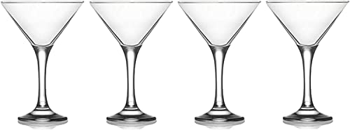 epure Milano Collection 4 Piece Stemmed Martini Glass Set - For Drinking Martinis, Manhattans, Vodka, Gin, and Cocktails (Martini Glass (6 oz))