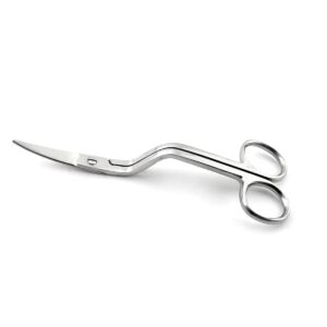 6" professional machine embroidery scissors double - curved bent handle