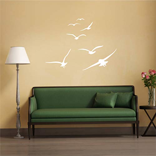 Flying Birds Wall Decals, Birds Vinyl Decals, Dorm Decals, Nursery Wall Decals, Office Decor, Modern Wall Decals for Kids Room Bedroom Living Room, Home Decor Wall Stickers Y20 (White)