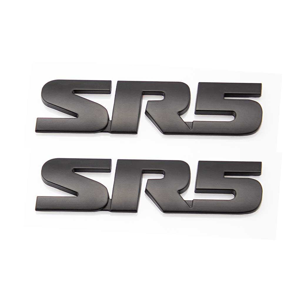 UpAuto SR5 Emblem Side/Rea V6 SR5 Trunk Decal Metal Sticker Badge (Black)