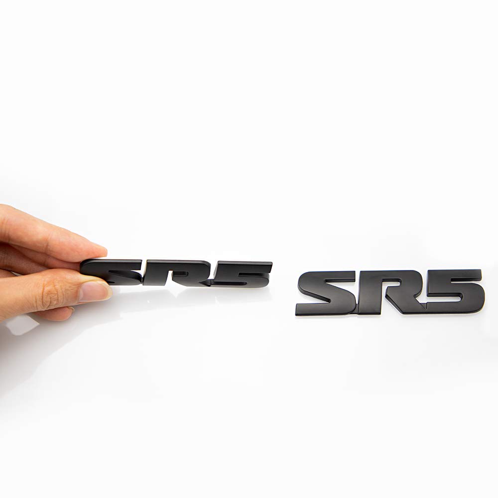 UpAuto SR5 Emblem Side/Rea V6 SR5 Trunk Decal Metal Sticker Badge (Black)