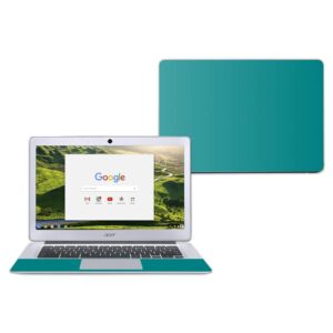 mightyskins skin compatible with acer chromebook 14" cb3-431 - solid teal | protective, durable, and unique vinyl decal wrap cover | easy to apply, remove, and change styles | made in the usa