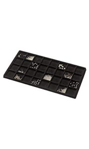 32 section black flocked tray insert - 14"l x 7-1/2"w - set of 3