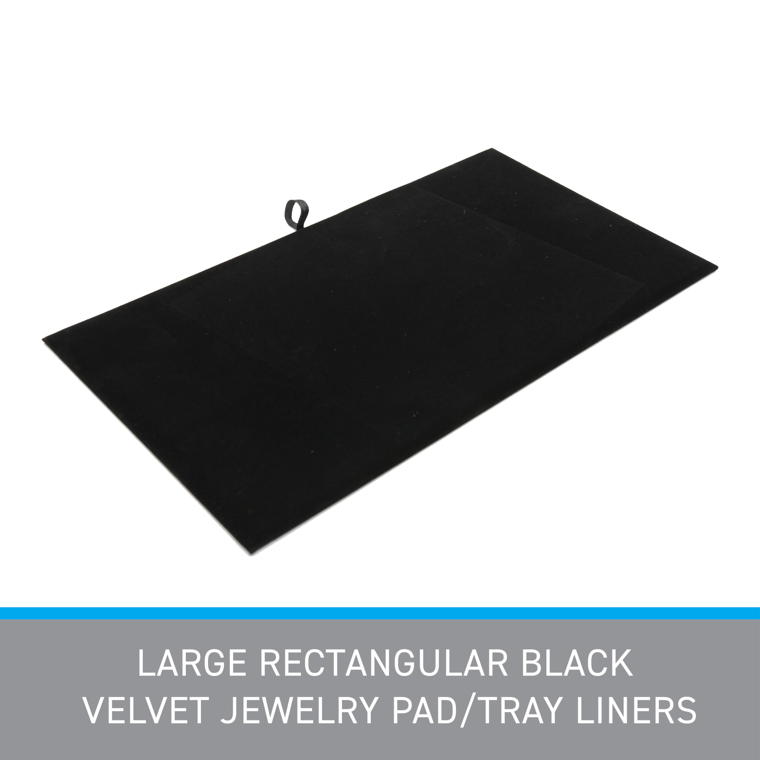 Large Rectangular Black Velvet Jewelry Pad/Tray Liners - 14-1/4"L x 7-1/2"W - Set of 3