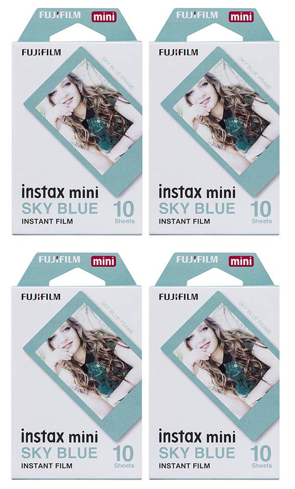 Fujifilm Mini Sky Blue Film, 10 Exposures (4 Boxes)