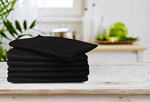 Urban Villa Christmas Kitchen Towels Premium Quality 100% Cotton Solid Kitchen Towels Set of 6 Ultra Soft Size 20X30 Inches Black Color Kitchen Towel Highly Absorbent Kitchen Towels