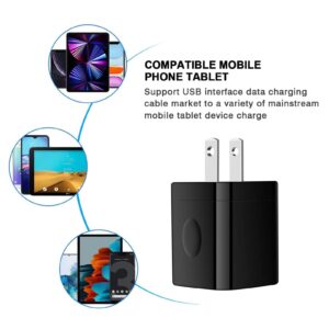 Black USB Wall Adapter, Charging Block, 3Pack Dual Port 2.1A Fast Wall Charger Brick Base Cube USB Plug Outlet Phone Charger Box Compatible iPhone 15 14 13 12 11 XS Max XR X 8 7 6, iPad, Samsung, LG