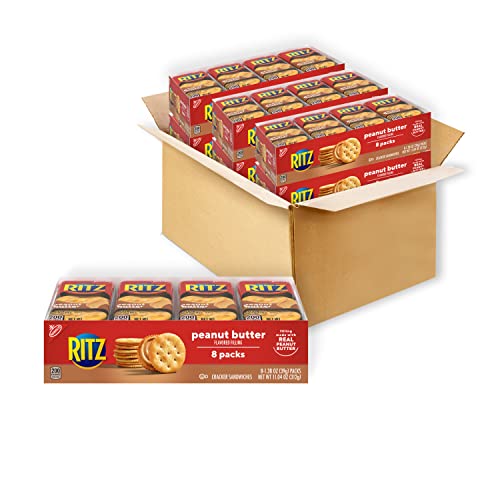 RITZ Peanut Butter Sandwich Crackers, 48 Snack Packs (6 Boxes, 8 Crackers Per Pack)