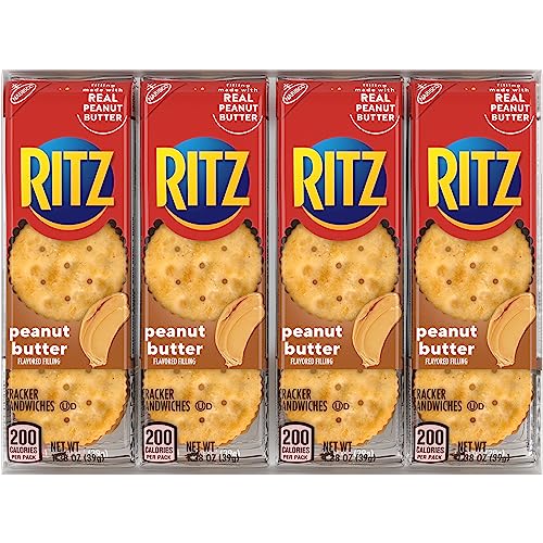 RITZ Peanut Butter Sandwich Crackers, 48 Snack Packs (6 Boxes, 8 Crackers Per Pack)