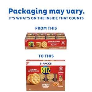 RITZ Peanut Butter Sandwich Crackers, 48 Snack Packs (6 Boxes, 8 Crackers Per Pack)