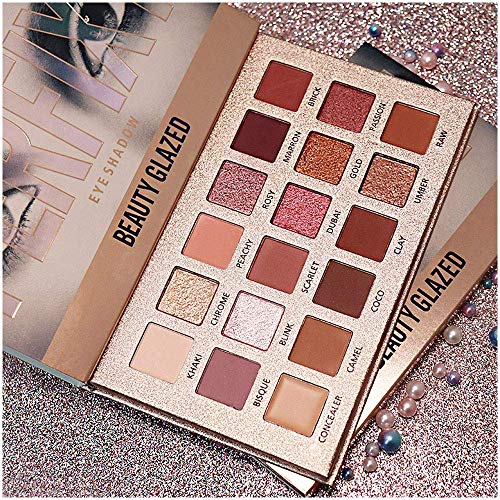 BestLand New Nude Eyeshadow Palette The 18 Colors Matte Shimmer Glitter Multi-Reflective Shades Ultra Pigmented Makeup Eye Shadow Powder Waterproof Eye Shadow Palette (BG52)