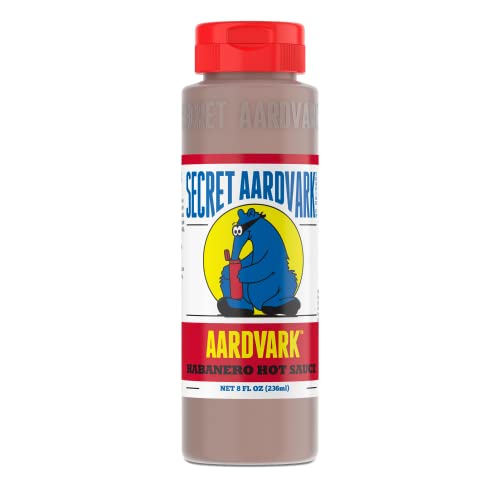 Secret Aardvark Habanero Hot Sauce – Habanero Peppers & Roasted Tomatoes, Medium Spiced Hot Sauce, BBQ Sauce, Non-GMO, Low Sugar, Low Carb, Gluten-Free Hot Sauce & Marinade – 8 fl oz 1 Pack