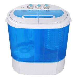 bbbuy mini portable washing machine, twin tub compact washing machine w/washer spinner, gravity drain pump and drain hose