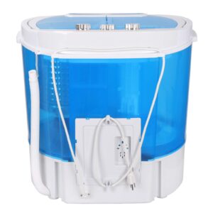 BBBuy Mini Portable Washing Machine, Twin Tub Compact Washing Machine w/Washer Spinner, Gravity Drain Pump and Drain Hose