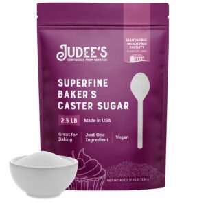 judee's superfine caster sugar - 2.5 lbs - delicious and 100% gluten-free - bakers sugar for homemade treats, baked goods, and toppings - airy and smooth
