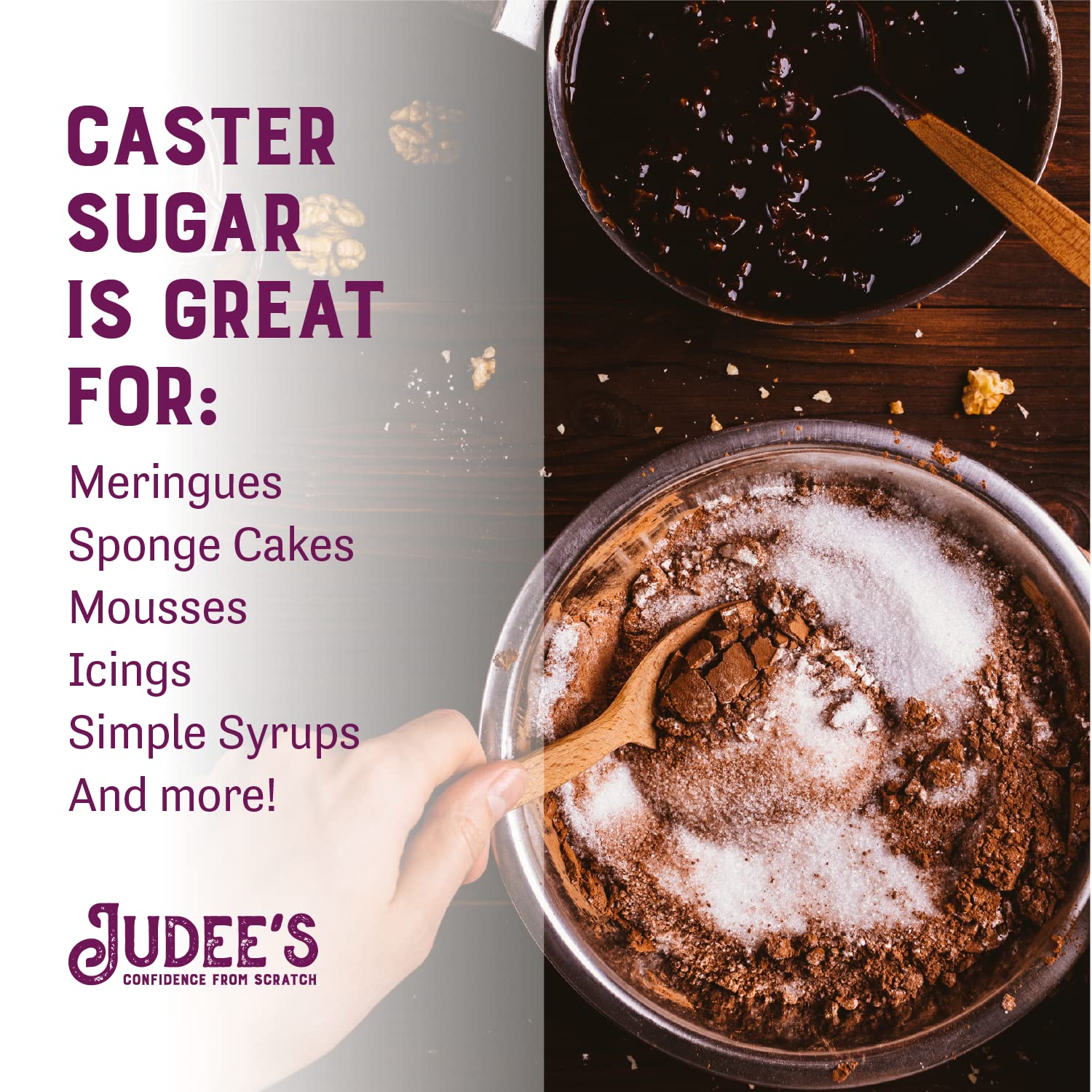 Judee's Superfine Caster Sugar - 2.5 lbs - Delicious and 100% Gluten-Free - Bakers Sugar for Homemade Treats, Baked Goods, and Toppings - Airy and Smooth