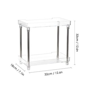 Decdeal 2-Tier Cosmetic Organizer Tray, Plastic and Stainless Steel, Rectangular