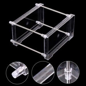 Decdeal 2-Tier Cosmetic Organizer Tray, Plastic and Stainless Steel, Rectangular