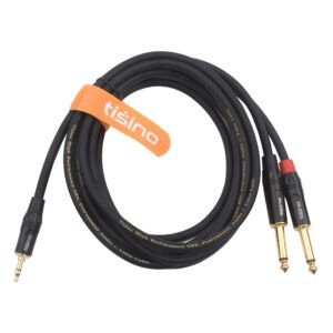 DISINO 1/8 Inch TRS Stereo to Dual 1/4 inch TS Mono Y-Splitter Cable 3.5mm Aux Mini Jack Stereo Breakout Cable Path Cords - 10 feet