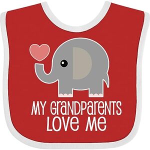 inktastic my grandparents love me baby clothes baby bib red and white 32f01