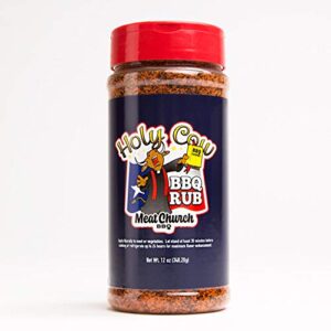 meat church holy cow bbq rub and seasoning for meat and vegetables, gluten free, 12 ounces