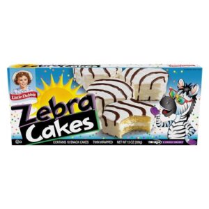 little debbie zebra cakes, 10 twin-wrapped cakes, 13.0 oz box