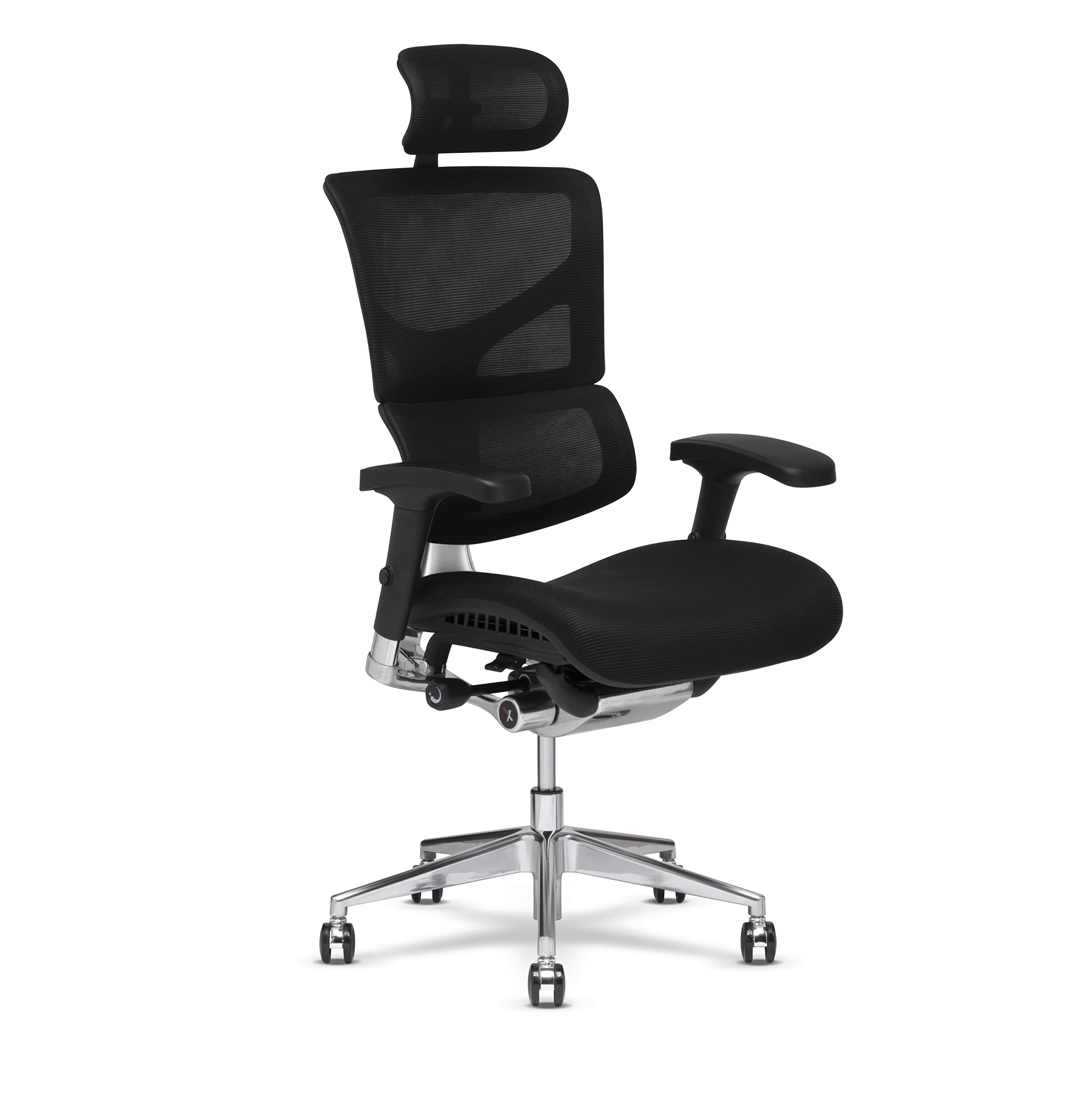 X-Chair X3 Management Office Chair, Black A.T.R. Fabric with Headrest - High End Comfort Chair/Dynamic Variable Lumbar Support/Floating Recline/Highly Adjustable/Durable/Executive Office Desk Seat