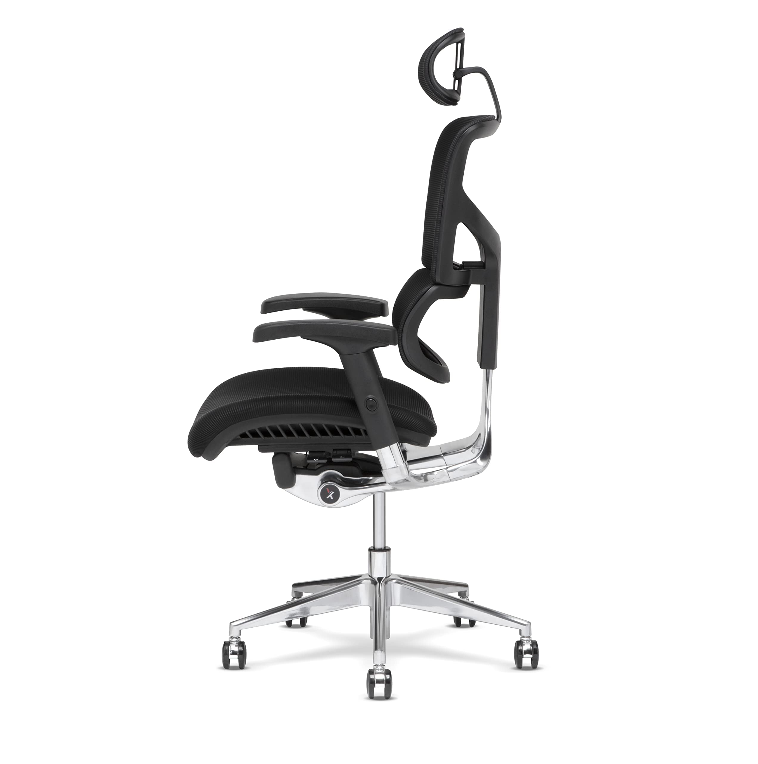 X-Chair X3 Management Office Chair, Black A.T.R. Fabric with Headrest - High End Comfort Chair/Dynamic Variable Lumbar Support/Floating Recline/Highly Adjustable/Durable/Executive Office Desk Seat