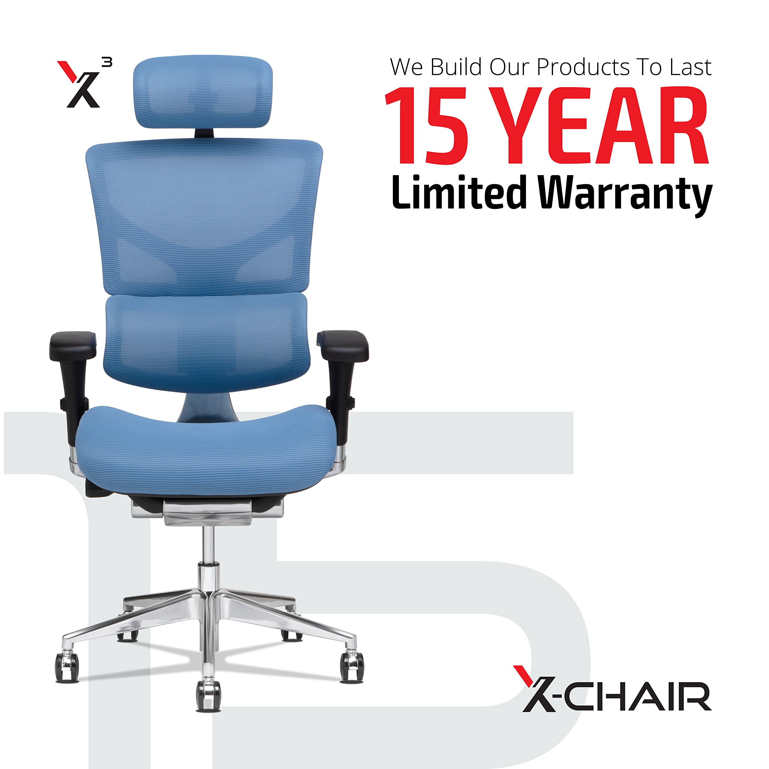 X-Chair X3 Management Office Chair, Black A.T.R. Fabric with Headrest - High End Comfort Chair/Dynamic Variable Lumbar Support/Floating Recline/Highly Adjustable/Durable/Executive Office Desk Seat