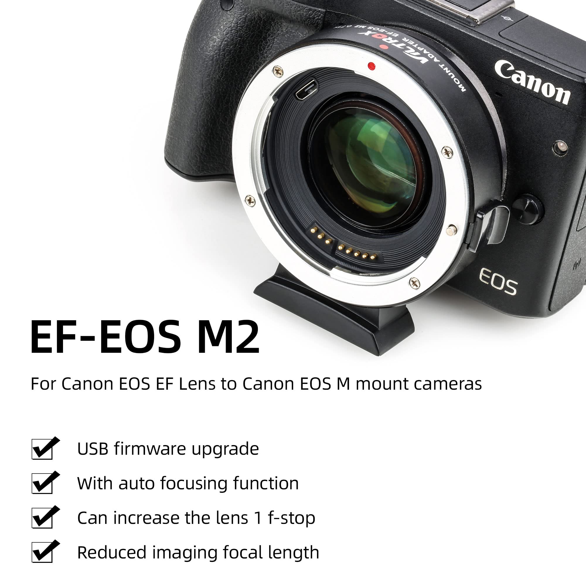 VILTROX EF-EOS M2 Speed Booster 0.71x Canon EF Lens to EF-M Mount Speedbooster for Canon m50 ii m6 ii m200 m50 m6 m5
