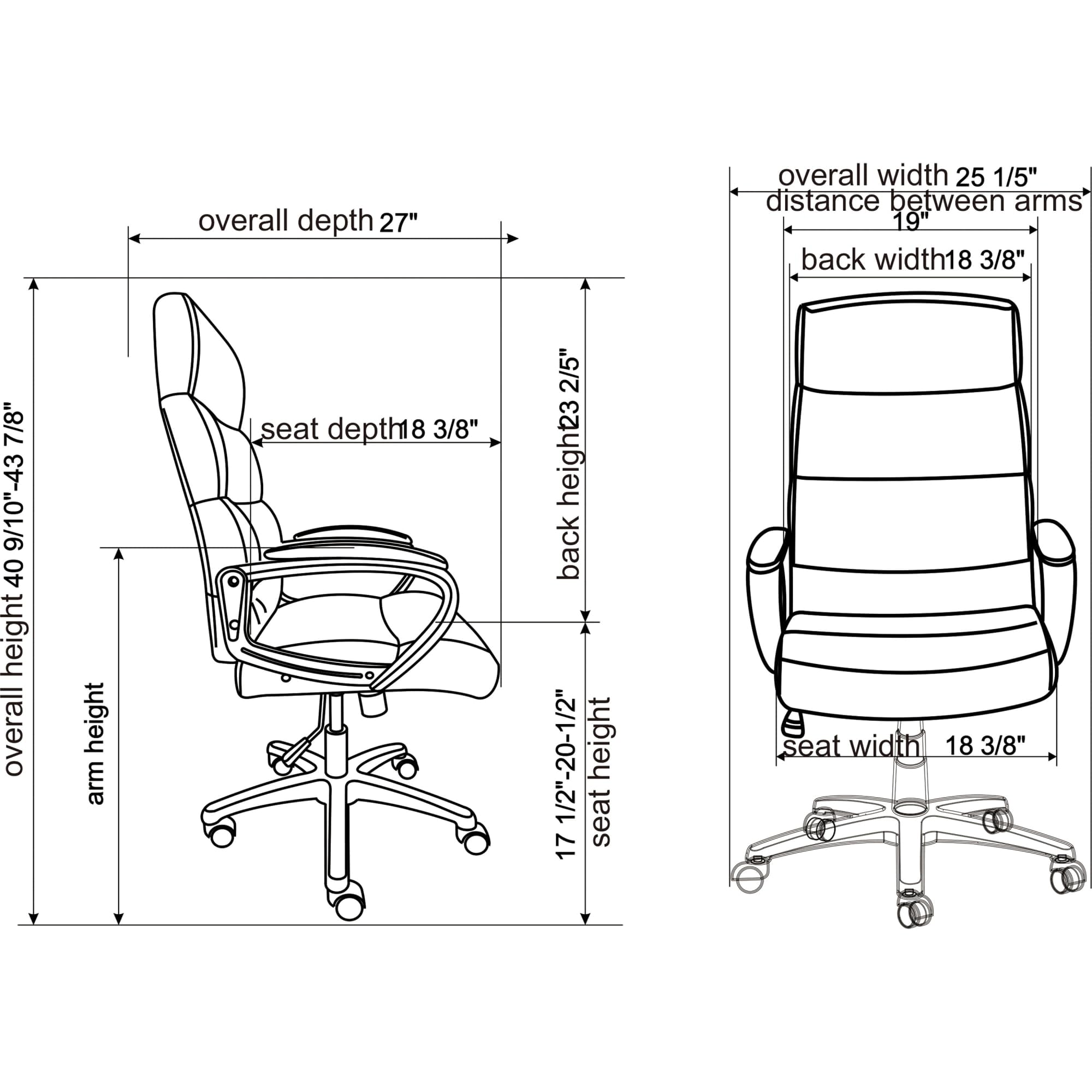 Lorell LLR41843 Soho High-Back Leather Executive Chair