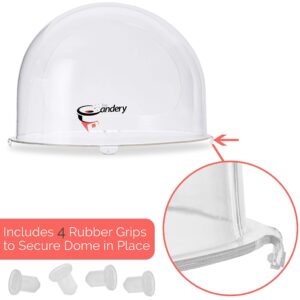 Candery Commercial Cotton Candy Machine Cover - Clear Plastic Bubble Dome Hood with Rubber Grips - Candy Floss Maker Shield - 20.5” Diameter Universal Fit