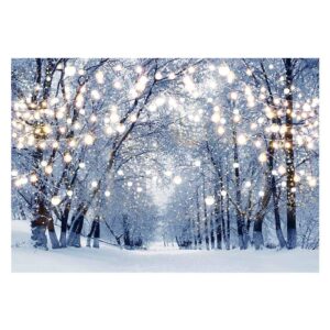 funnytree 7x5ft winter scene backdrop wonderland snowflake photography background bokeh glitter white snow forest christmas party decoration tree landscape kids portrait photobooth photo studio props