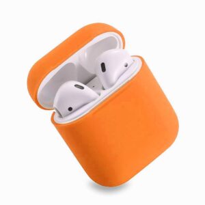 happycover compatible for airpods case 2 & 1, protective silicone cover skin for airpods charging case (vibrant orange)