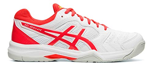 ASICS Gel-Dedicate 6 Women's Tennis Shoes, White/Laser Pink, 6 M US