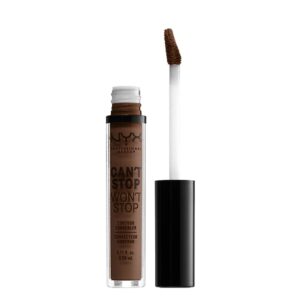 nyx professional makeup can't stop won't stop contour concealer, 24h full coverage matte finish - deep