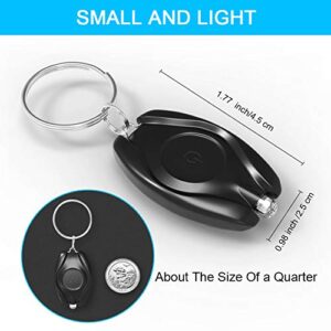 LUMAND 5 Pack Mini LED Keychain Flashlight Small Super Bright Key Ring Light Torch (Assorted Colors, 2 Light Modes, White Beam)