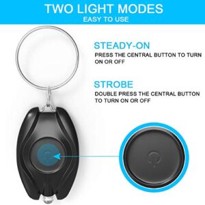 LUMAND 5 Pack Mini LED Keychain Flashlight Small Super Bright Key Ring Light Torch (Assorted Colors, 2 Light Modes, White Beam)