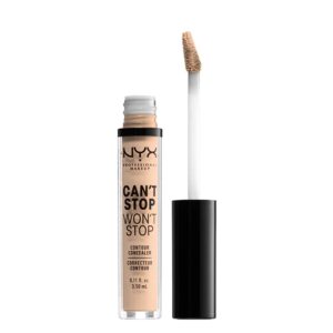 nyx professional makeup can't stop won't stop contour concealer, 24h full coverage matte finish - vanilla