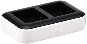 arlo dual charging station - arlo certified accessory - charge up to two batteries, works with arlo rechargeable batteries (vma5400) and arlo xl rechargeable batteries (vma5420) only - vma5400c