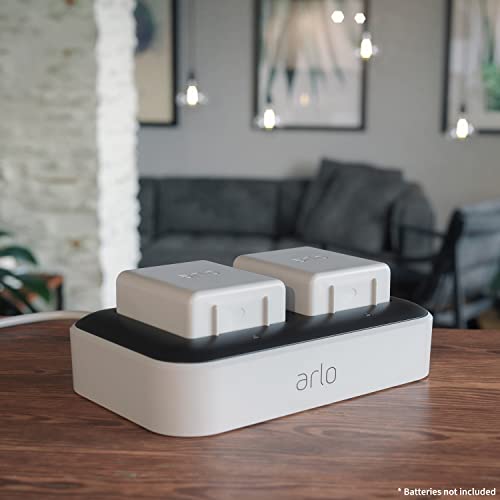 Arlo Dual Charging Station - Arlo Certified Accessory - Charge up to Two Batteries, Works with Arlo Rechargeable Batteries (VMA5400) and Arlo XL Rechargeable Batteries (VMA5420) Only - VMA5400C