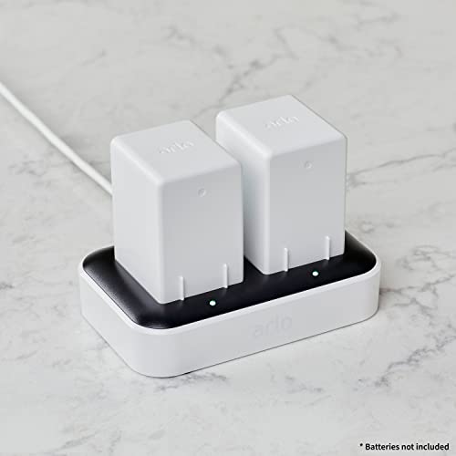 Arlo Dual Charging Station - Arlo Certified Accessory - Charge up to Two Batteries, Works with Arlo Rechargeable Batteries (VMA5400) and Arlo XL Rechargeable Batteries (VMA5420) Only - VMA5400C