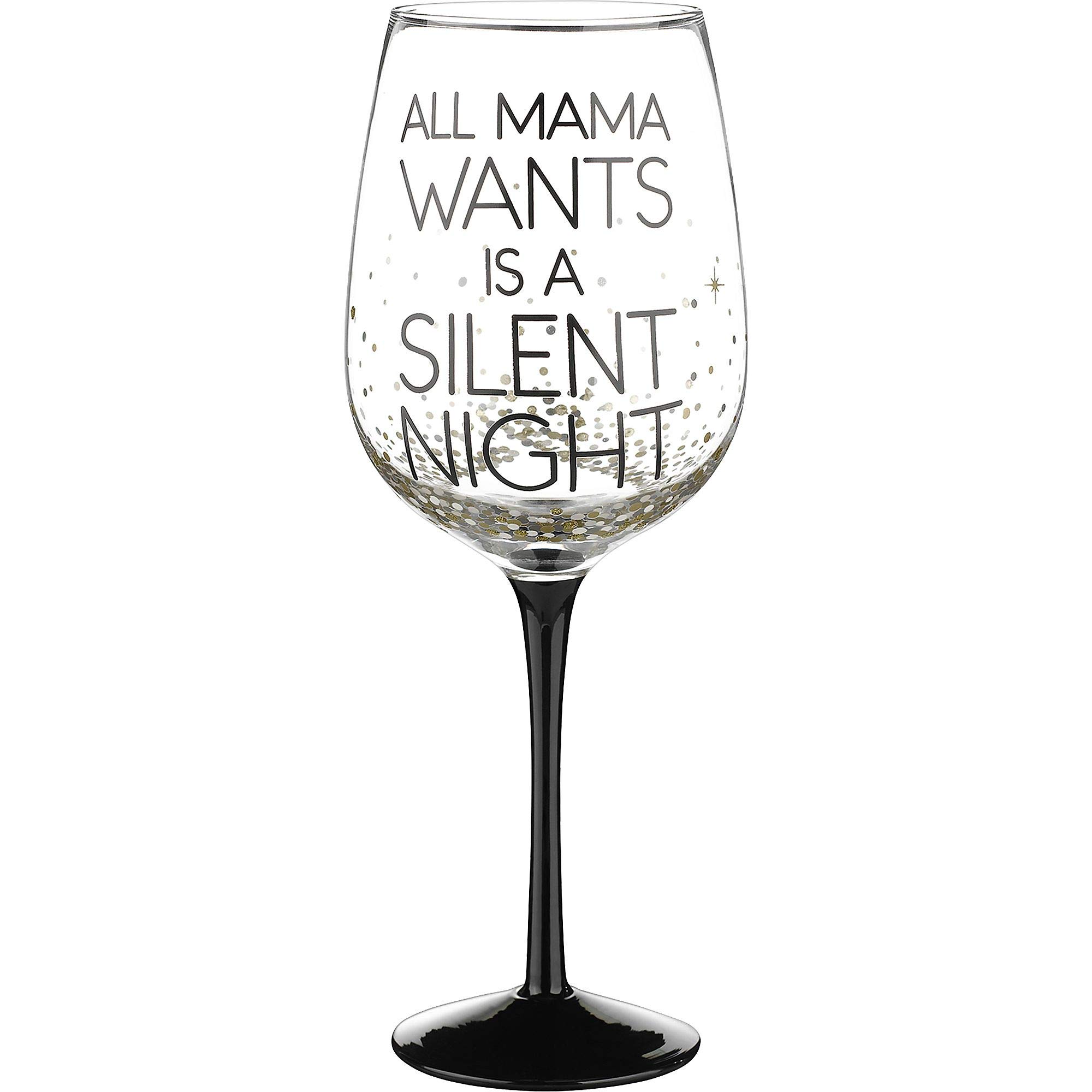 Amscan Jumbo Silent Night Wine Glass, Holiday Gifts, 30 oz.