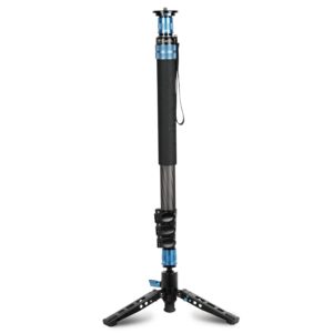 SIRUI P-424FL Monopod for Cameras, 75" Carbon Fiber Monopod with Feet, Portable Lightweight Monopod, Max Load 26lbs/12kg, 4 Sections, 360° Panorama, Modular 3 in 1, Quick Release Plate