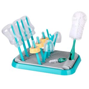 hestier baby bottle drying rack with bottle cleaning brush set/plastic bag and bottle dryer - drying rack and the planet folds for easy storage