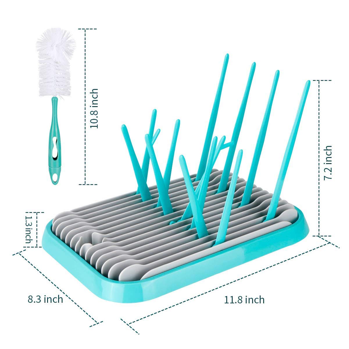 Hestier Baby Bottle Drying Rack with Bottle Cleaning Brush Set/Plastic Bag and Bottle Dryer - Drying Rack and The Planet Folds for Easy Storage