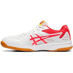 asics women's upcourt 3 volleyball shoes, 6, white/laser pink