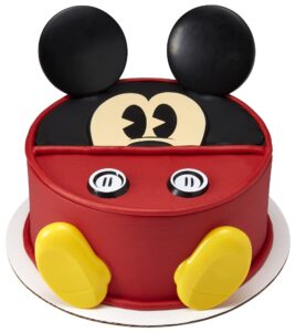 decoset® disney mickey mouse cake topper, 7-piece topper set with ears, eyes, buttons and shoes, made of food-safe plastic, multiple, 1 set